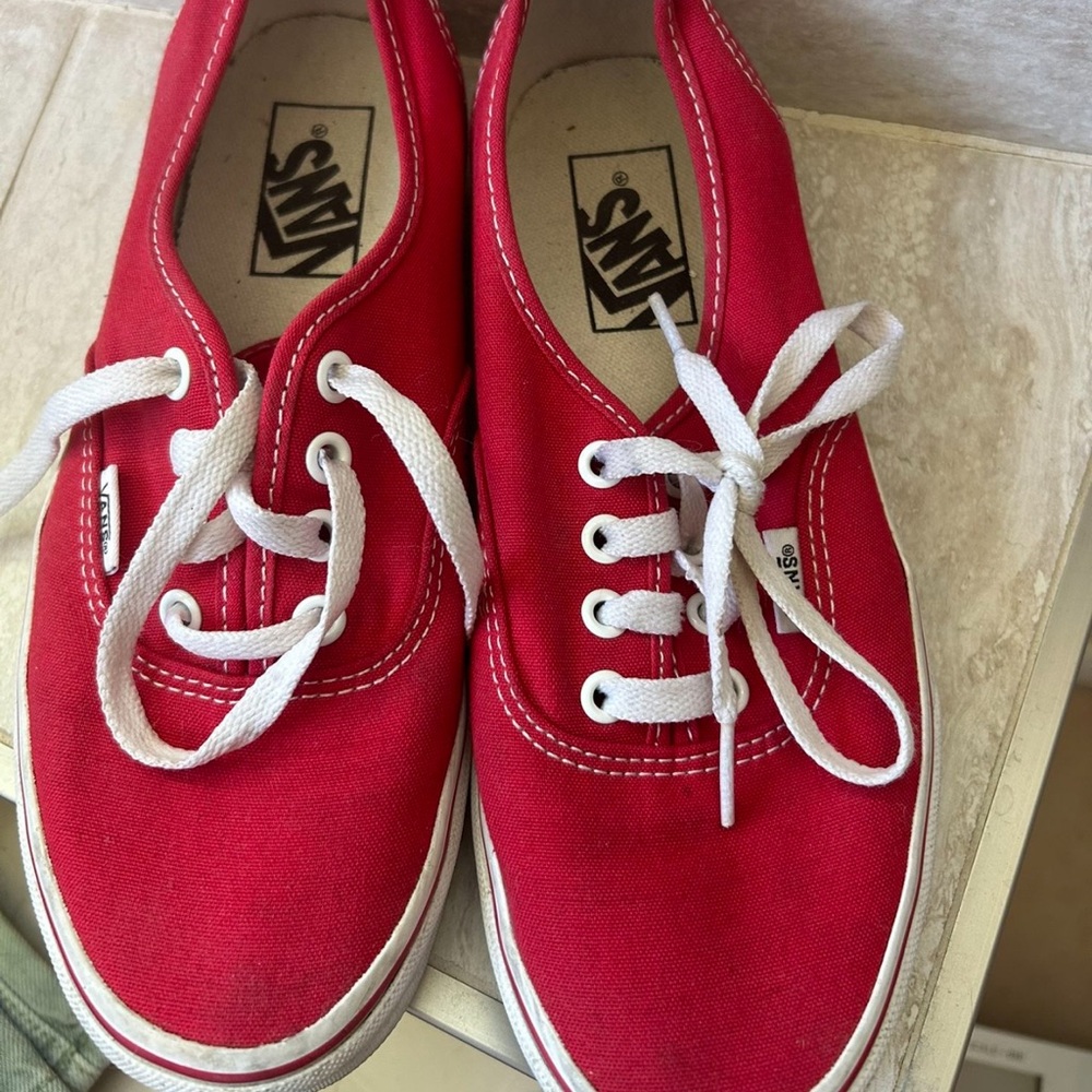 Vans Classic Red Sneakers with White Laces